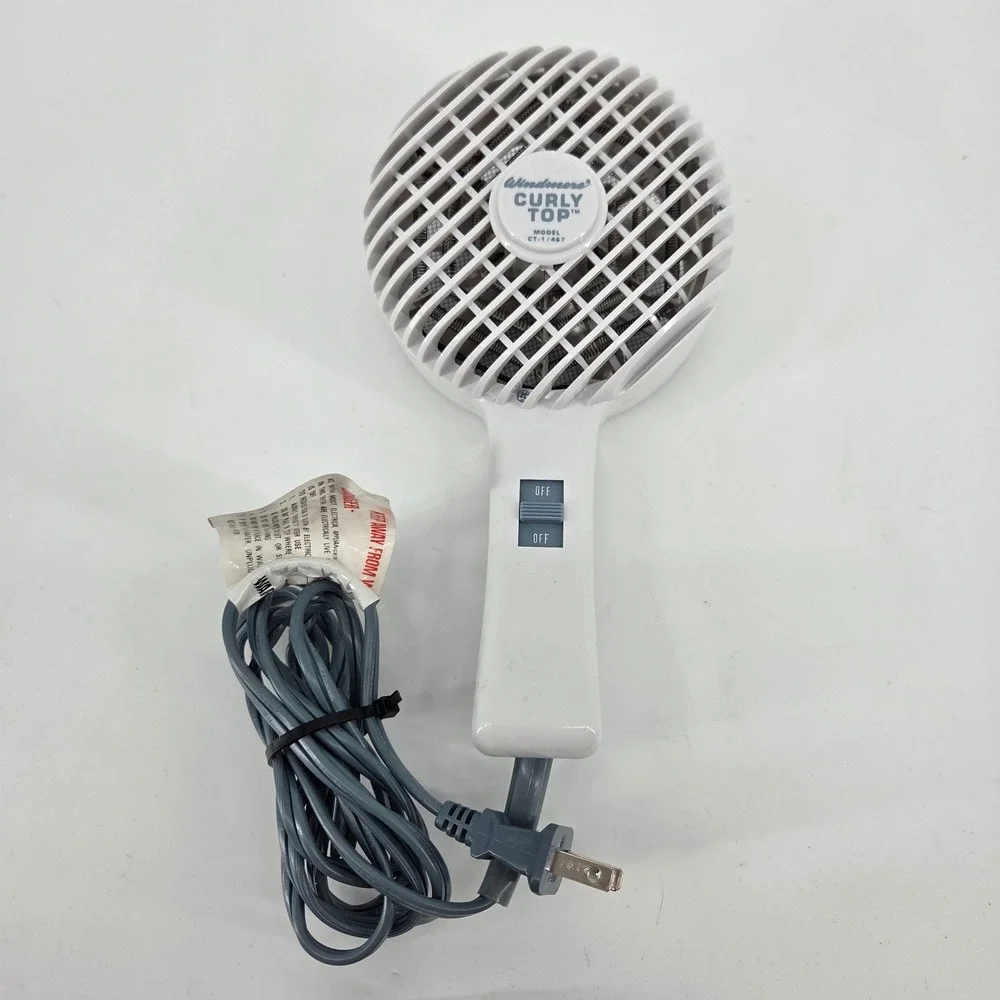 Windmere Curly Top Hair Dryer Diffuser White Vintage Model CT-1/467 1200W 125V